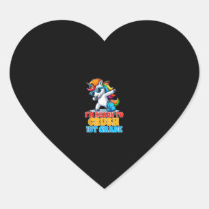 Sticker Cœur 1ère année Dabbing Unicorne Je suis prêt à écraser