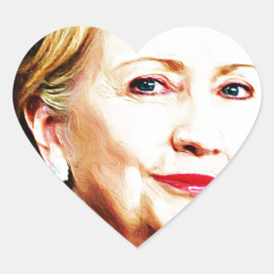 Sticker Cœur 1ère femme présidente Hillary Clinton 2016_