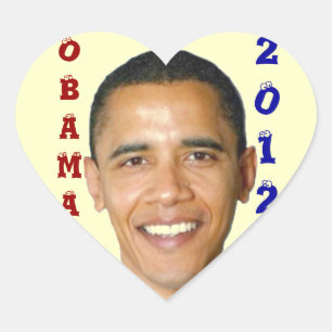 STICKER CŒUR 2012 BARACK OBAMA_