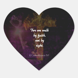 Sticker Cœur 2 Corinthians 5:7