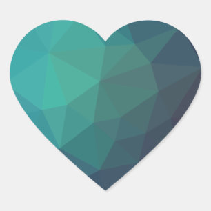Sticker Cœur 3d effet origami bleu coeur brisé