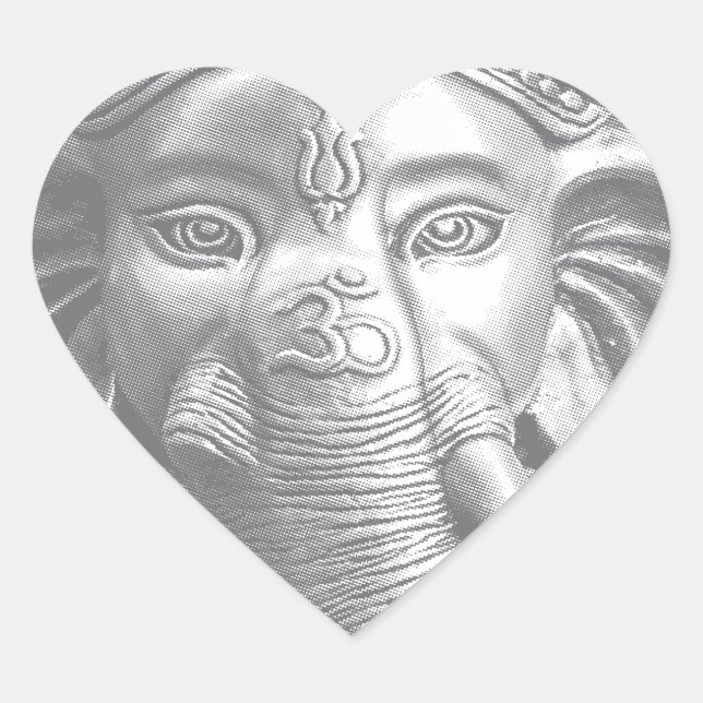 Sticker Cœur 3d Lord Ganesha - om (Devant)