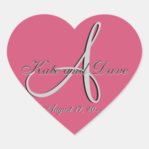 Sticker Cœur 3e Monogramme Faveur de mariage V