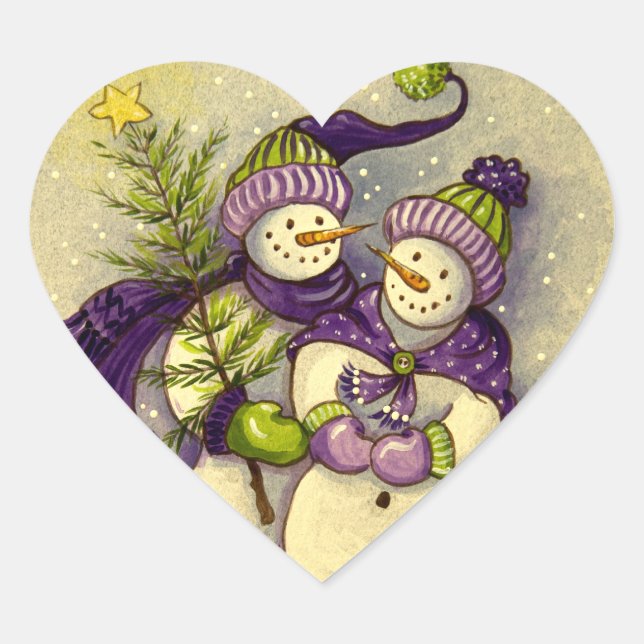 Sticker Cœur 4882 Noël des Snowmen (Devant)