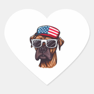 Sticker Cœur 4 juillet de boxe