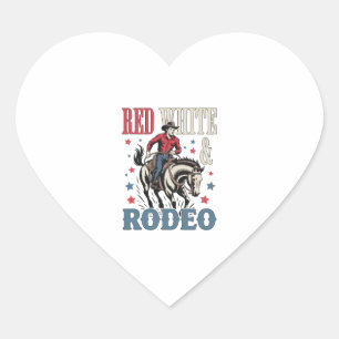 Sticker Cœur 4 juillet Rodeo Cowboy