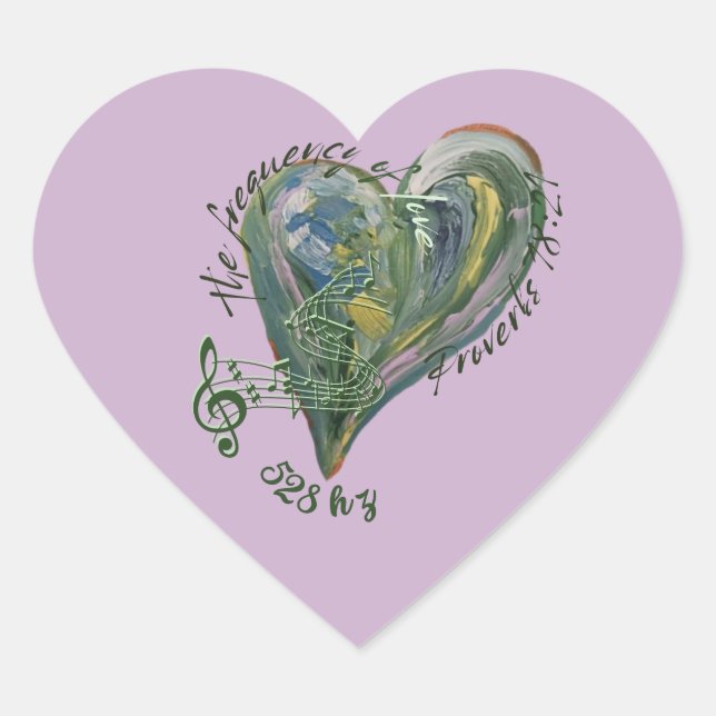 Sticker Cœur 528 la fréquence de l'amour (Devant)