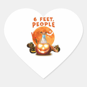 Sticker Cœur 6 Pieds, Gens Chien Gris Italien Avec Masque