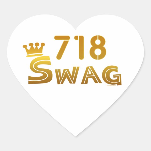 Sticker Cœur 718 New York Swag (Devant)