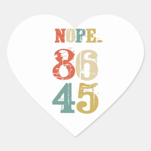 Sticker Cœur 86 45 Démocrate du président anti-Trump