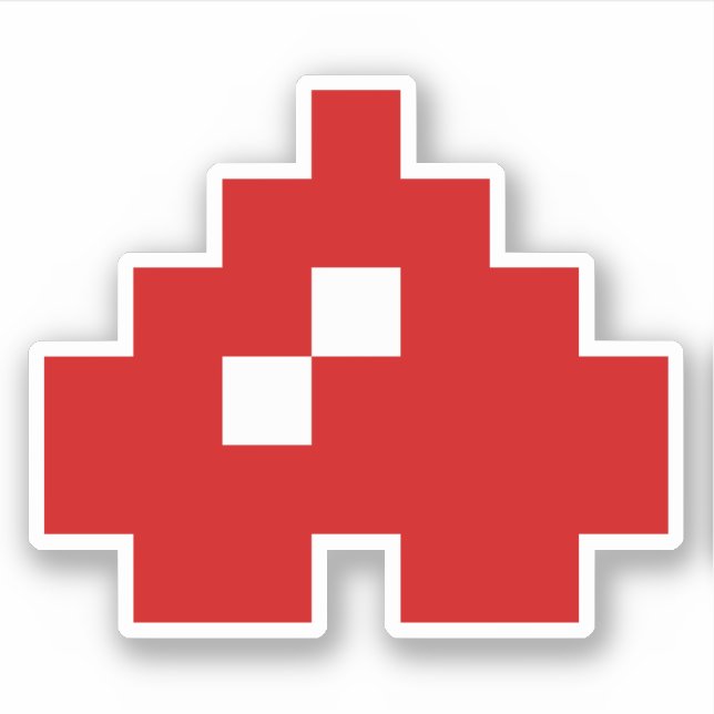 Sticker Coeur à 8 bits Pixel (Devant)