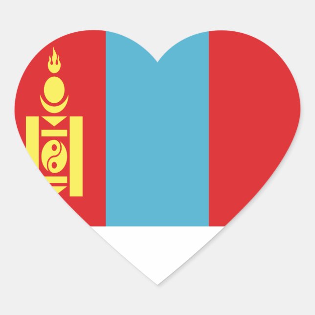 Sticker Cœur A bas prix ! Drapeau de Mongolie (Devant)