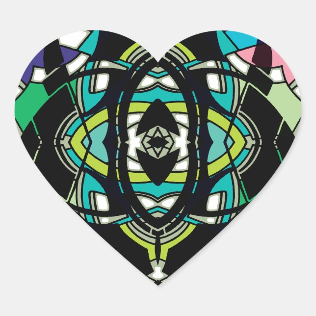 Sticker Cœur à damiers (Devant)