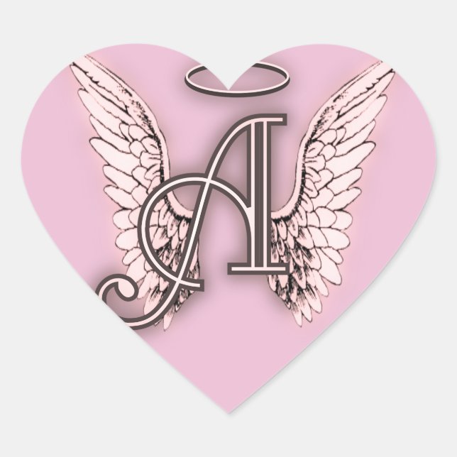 Sticker Cœur A est pour Angels Pink Heart (Devant)