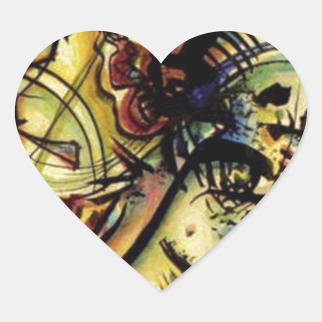 Sticker Cœur À la voix inconnue de Kandinsky (Devant)