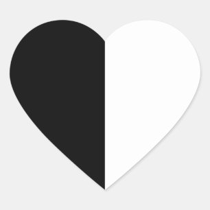 Sticker Cœur À moitié noir et personnaliser moyenne à moiti