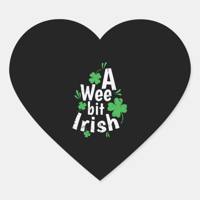Sticker Cœur A Wee bit Irish St. Patricks Day (Devant)