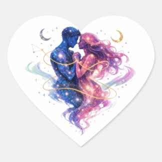 Sticker Cœur Abbraccio cosmico di polvere stellare e destino