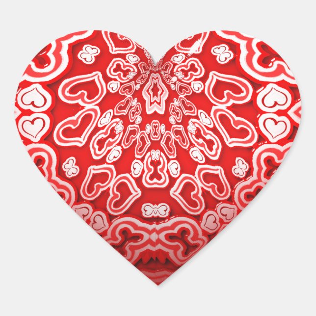 Sticker Cœur Abstract Heart Valentine's Day (Devant)