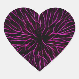 Sticker Cœur Abstrait brillant Funky Hot Pink Firecracker