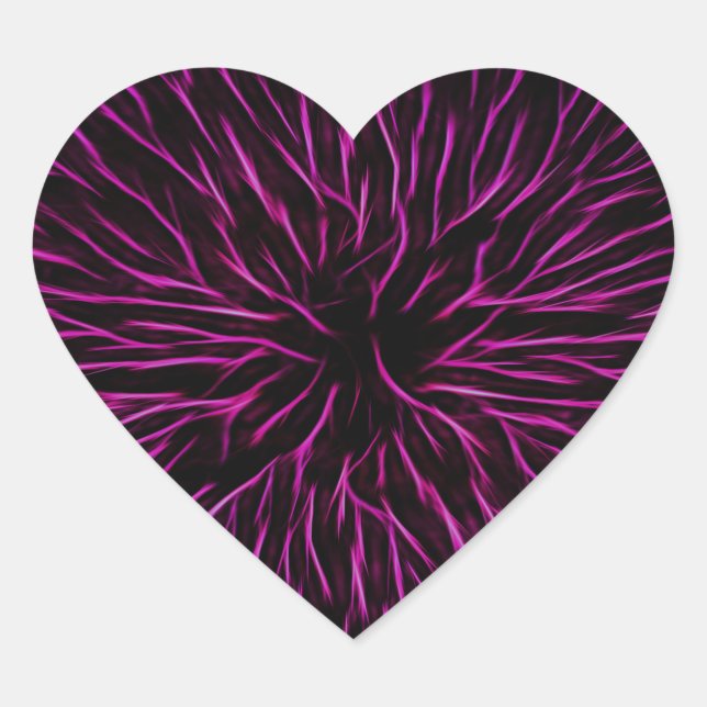 Sticker Cœur Abstrait brillant Funky Hot Pink Firecracker (Devant)