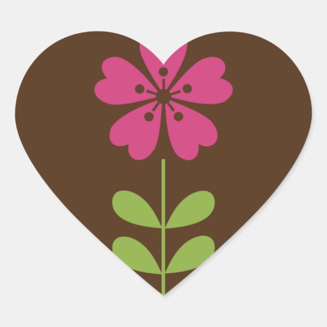 Sticker Cœur abstrait-coloré-décoratif-floral (Devant)