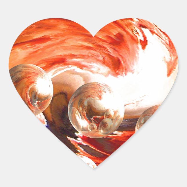 Sticker Cœur Abstrait contemporain (Devant)