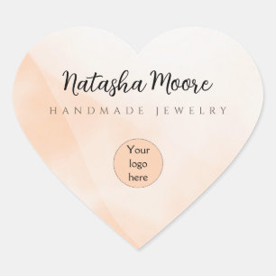 Sticker Cœur Abstrait minimum simple orange