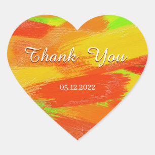 Sticker Cœur Abstraite brosse colorée contours texture.texte. e