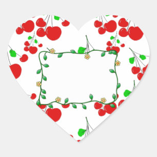 Sticker Cœur Accessoires de motif de cerisier rouge personnalis