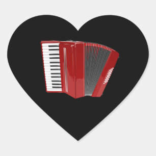 Sticker Cœur Accordion : L'Accordion Rouge