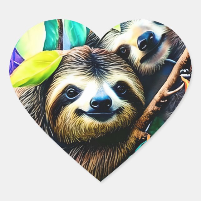 Sticker Cœur Adesivo de preguiça (Devant)