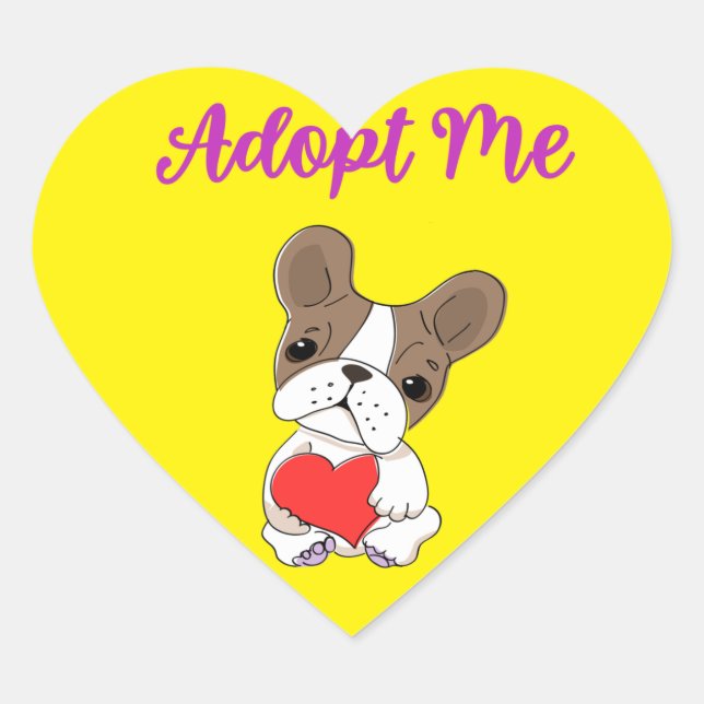 Sticker Cœur Adopte Moi (Devant)