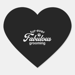 Sticker Cœur Adorable Chien Groomer Chemise