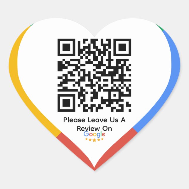 Sticker Cœur Affaires personnalisées Google Avis QR Code Sociét (Devant)