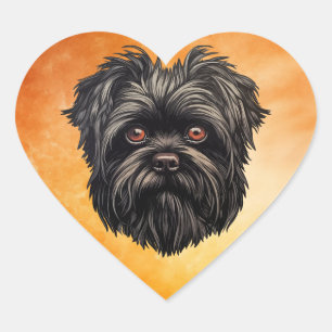 Sticker Cœur Affenpinscher Monkey Dog Affens Terrier