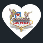 Sticker Cœur Affiche de bienvenue Las Vegas<br><div class="desc">* Au magasin *Las Vegas Icons*, vous trouverez des designs incluant certains des sites les plus populaires de Las Vegas, y compris l'Affiche de bienvenue Las Vegas, des puces de poker simulées, des tables de dés et de craps. **** * Style LasVegas * Sticker d'Affiches de bienvenue Las Vegas par...</div>