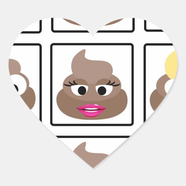 Sticker Cœur Afficher plusieurs faces (Devant)