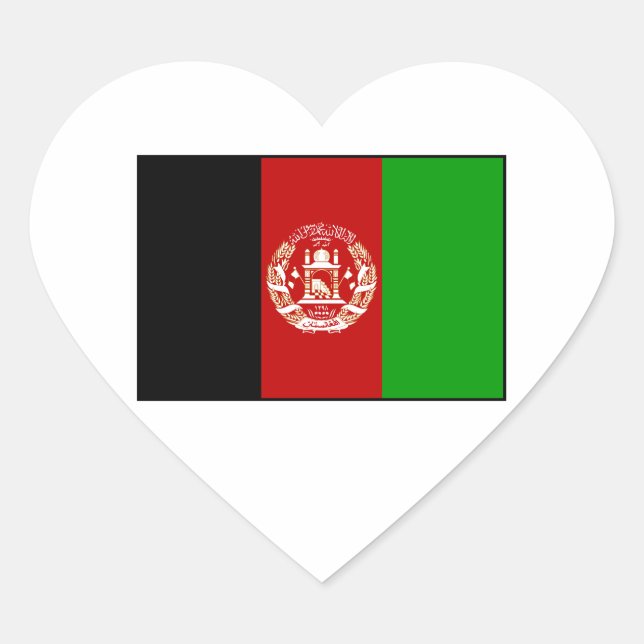 Sticker Cœur Afghanistan - Drapeau afghan (Devant)