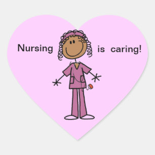 Sticker Cœur African American Stick Figure Nurse