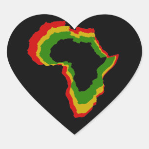 Sticker Cœur "Afrique - Couleurs panafricaines" [a]