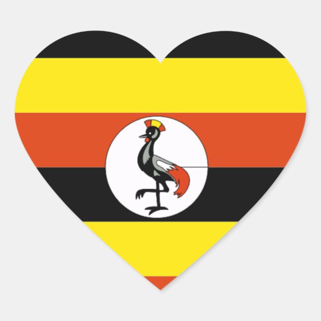 Sticker Cœur Afrique : Drapeau de l'Ouganda (Devant)