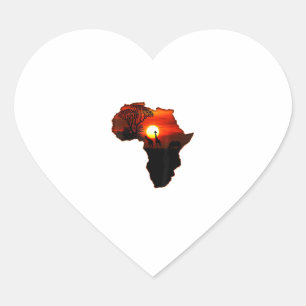 Sticker Cœur Afrique T Carte Chemise De L'Afrique Le Soleil Sud