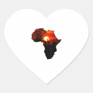Sticker Cœur Afrique T Carte Chemise De L'Afrique Le Soleil Sud