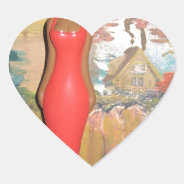 Sticker Cœur Afro Glam : Une beauté intemporelle (Devant)