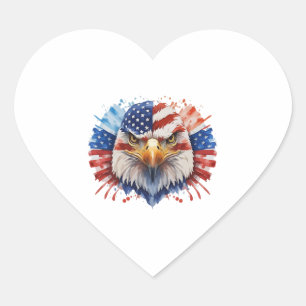 Sticker Cœur Aigle américaine