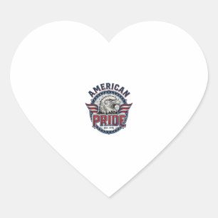 Sticker Cœur Aigle de Fierté Américaine Design Patriotique Vint