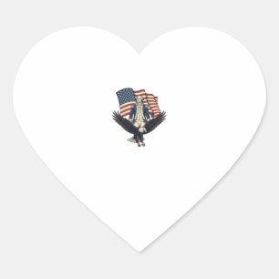 Sticker Cœur Aigle Patriotique et Général Colonial Vintage Vect