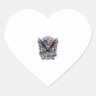Sticker Cœur Aigle Patriotique Loup Hybride Animal Hybride Patr