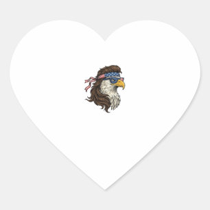 Sticker Cœur Aigle Patriotique Mulle Coupe Vintage Gravure Vect